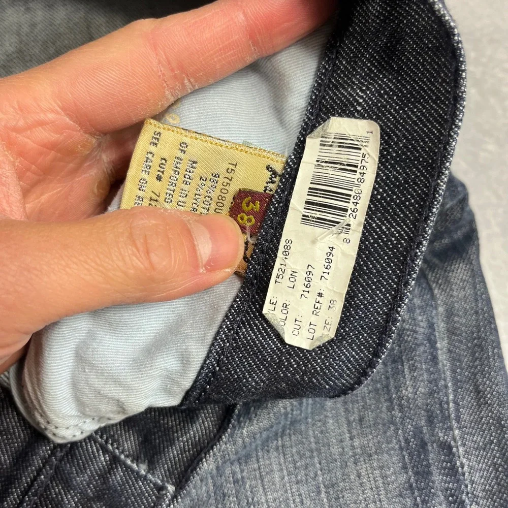 7 For All Mankind Standard Straight Leg Jeans Mens 38 Blue‎ T521408S Button Fly